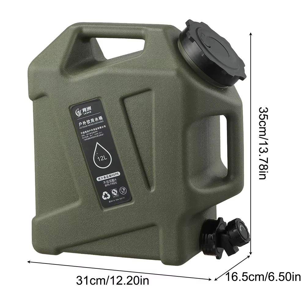 12L Portable Water Container with Tap – Camping