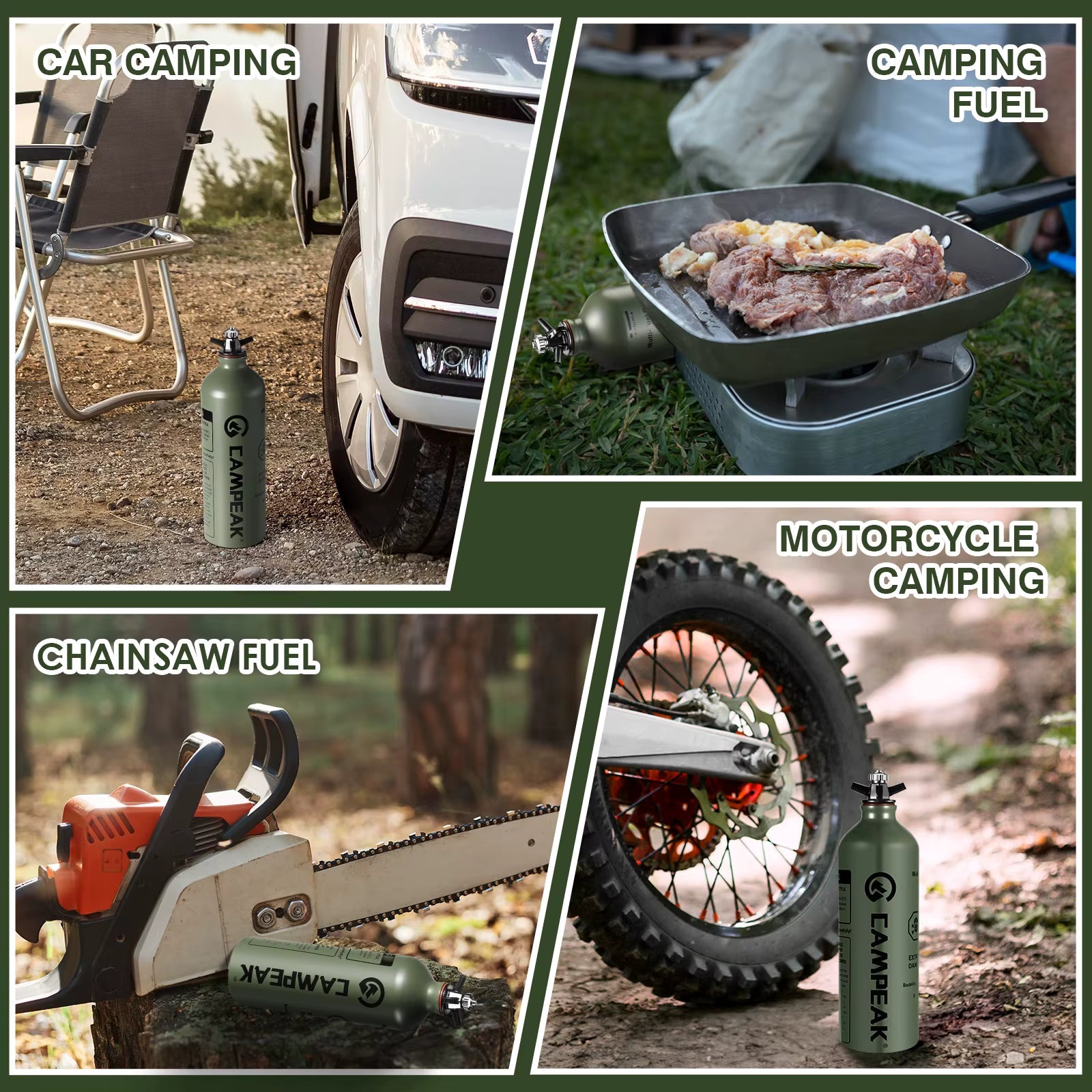 CAMPEAK Fuel Bottle 0.5L / 1L with Safety Valve