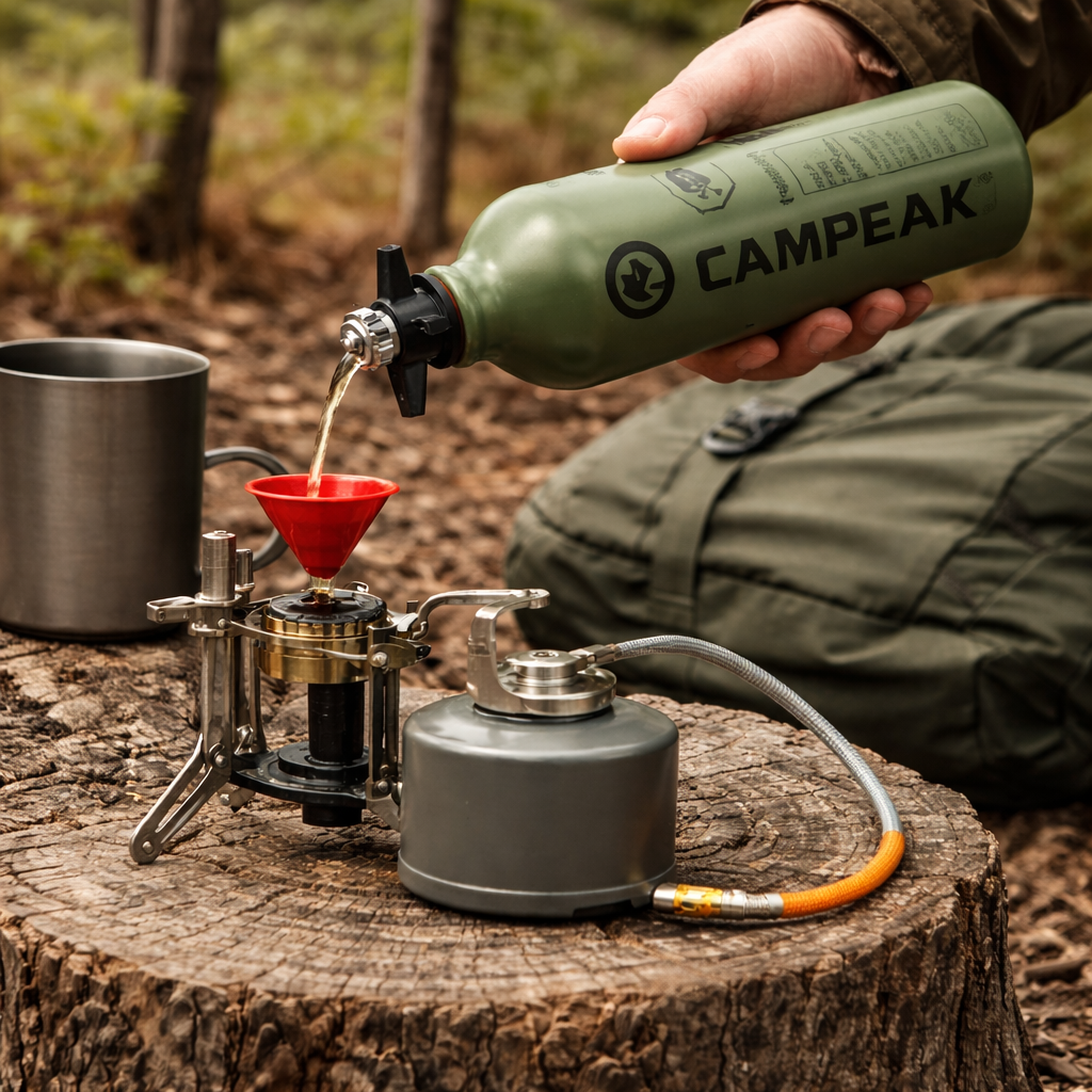 CAMPEAK Fuel Bottle 0.5L / 1L with Safety Valve