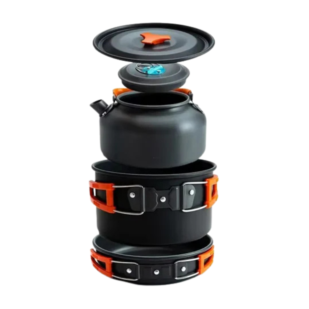 Camping Cookware Set Non-Stick Aluminum 2–3 People