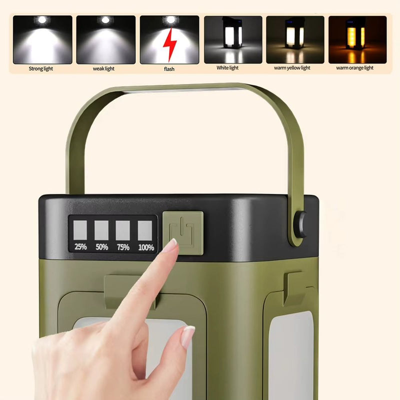 Foldable Solar Camping Lantern with Power Bank