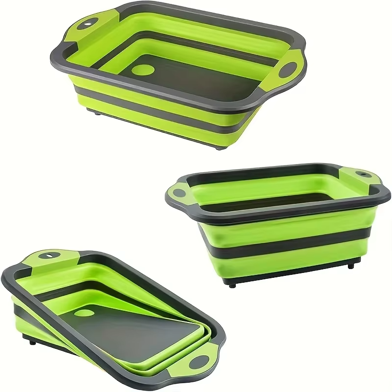 Portable Foldable Basin with Built-in Sink & Storage